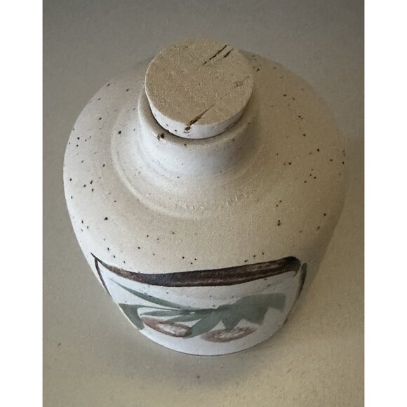 Olive Oil Bottle Ceramic Hand Made Batya Erdstein Israel Signed Judaica 4.5" - Picture 10 of 14